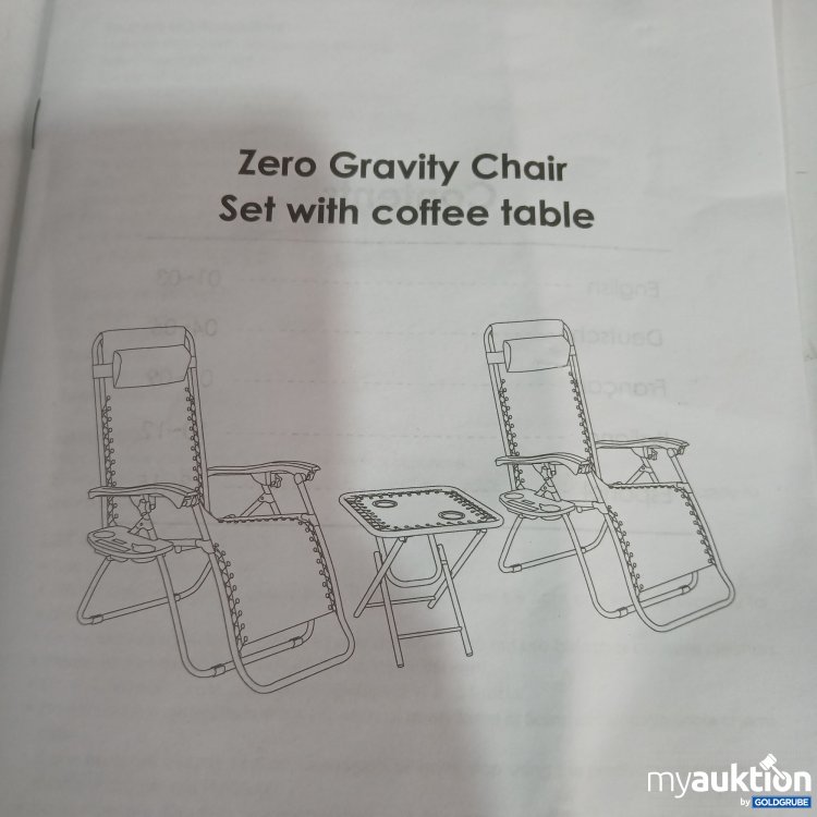Artikel Nr. 438263: Zero Gravity Chair Set with Coffee table 
