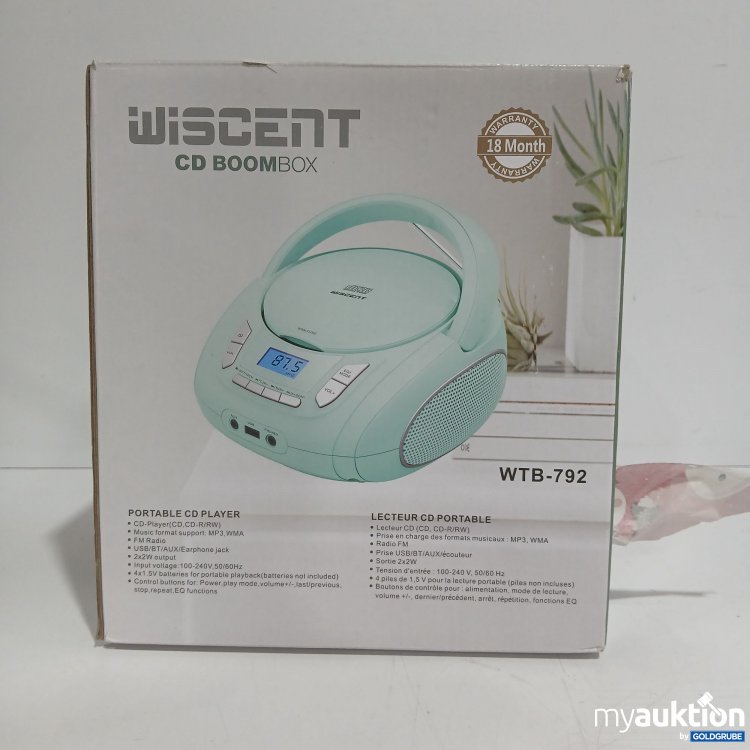 Artikel Nr. 866265: Wiscent CD Boombox WTB-792 