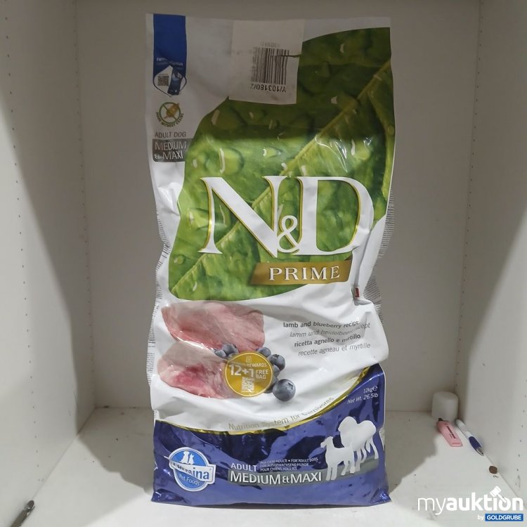 Artikel Nr. 971265: N&D Prime Adult Dog Medium & Maxi mit Lamm und Blaubeeren 12Kg