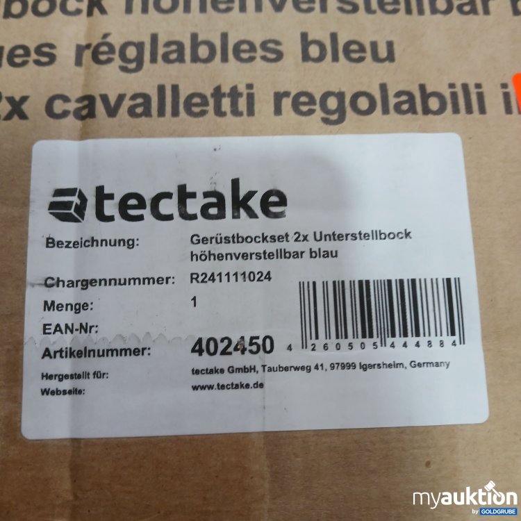 Artikel Nr. 444266 Artikel Nr. 444266: Tectake Gerüstbockset 2x Unterstellbock höhenverstellbar blau 77.5x12x20cm