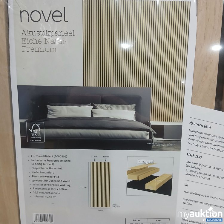 Artikel Nr. 98266: Novel Akustikpaneel Eiche Natur 117x36cm 