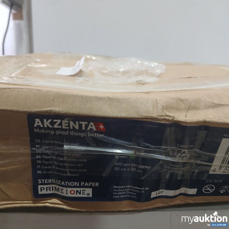 Artikel Nr. 444267 Artikel Nr. 444267: Akzenta Prime one Grünes Sterilisationspapier 500 Stk 50x50cm