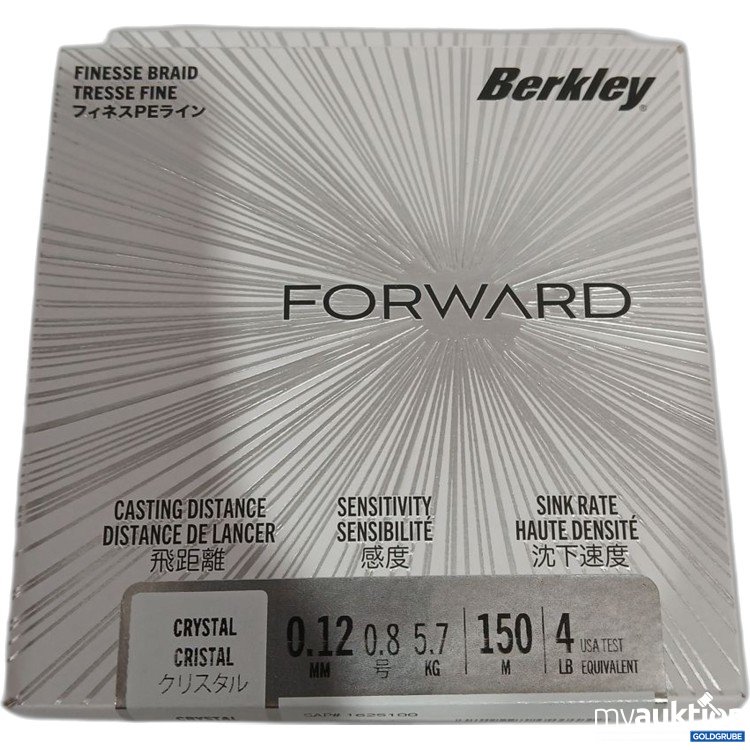 Artikel Nr. 442268: Berkley Forward Finesse Braid 150m 0,12mm 5,7kg