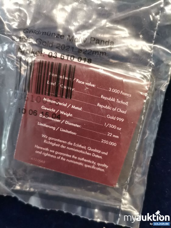 Artikel Nr. 779268 Artikel Nr. 779268: Goldmünze Motiv Panda