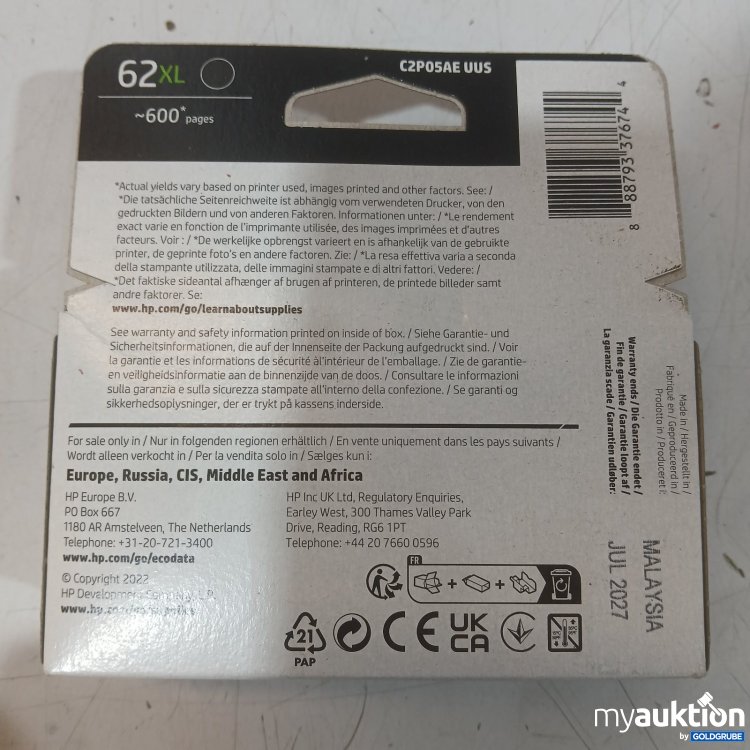 Artikel Nr. 942270 Artikel Nr. 942270: HP 62XL Druckerpatrone Schwarz