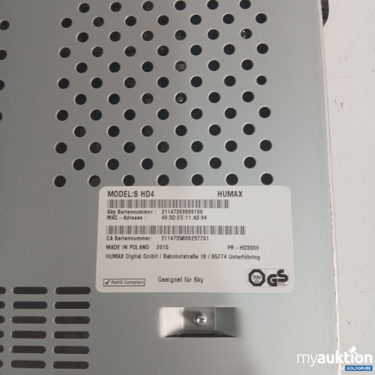 Artikel Nr. 960270: Sky Receiver S HD4 