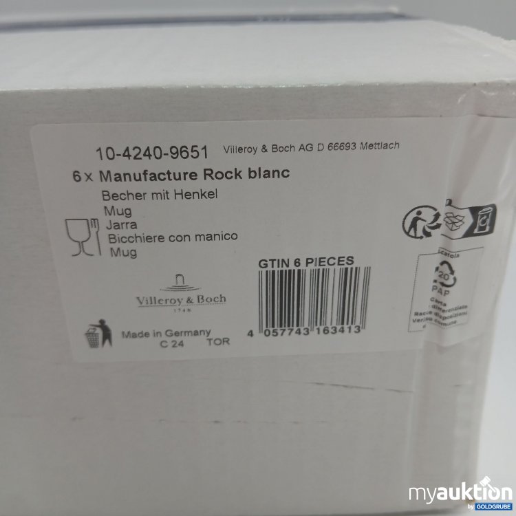 Artikel Nr. 397271 Artikel Nr. 397271: Villeroy&Boch 6x Manufacture Rock blanc Becher