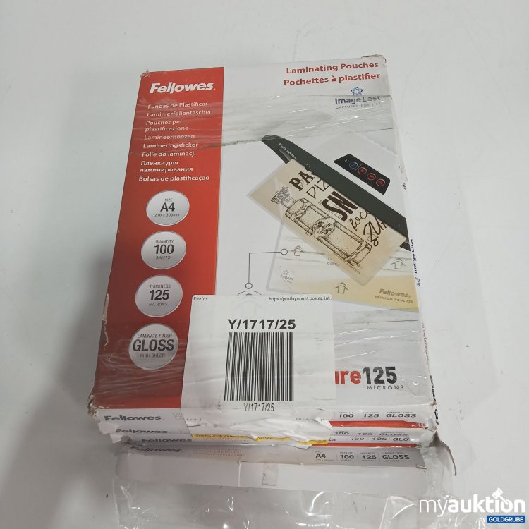 Artikel Nr. 832271 Artikel Nr. 832271: Fellowes Laminierfolientaschen A4 216x303mm je 100Stk