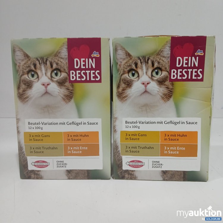 Artikel Nr. 869271 Artikel Nr. 869271: DM Dein Bestes Katzenfutter Beutel Variation mit Geflügel in Sauce 12x100g