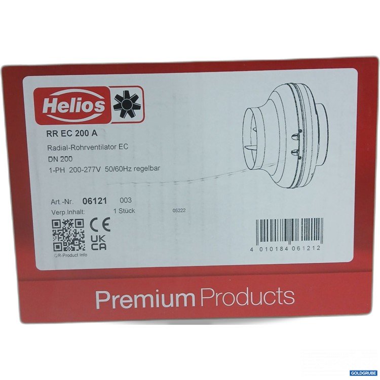 Artikel Nr. 897271: Helios Radial-Rohrventilator EC DN200 