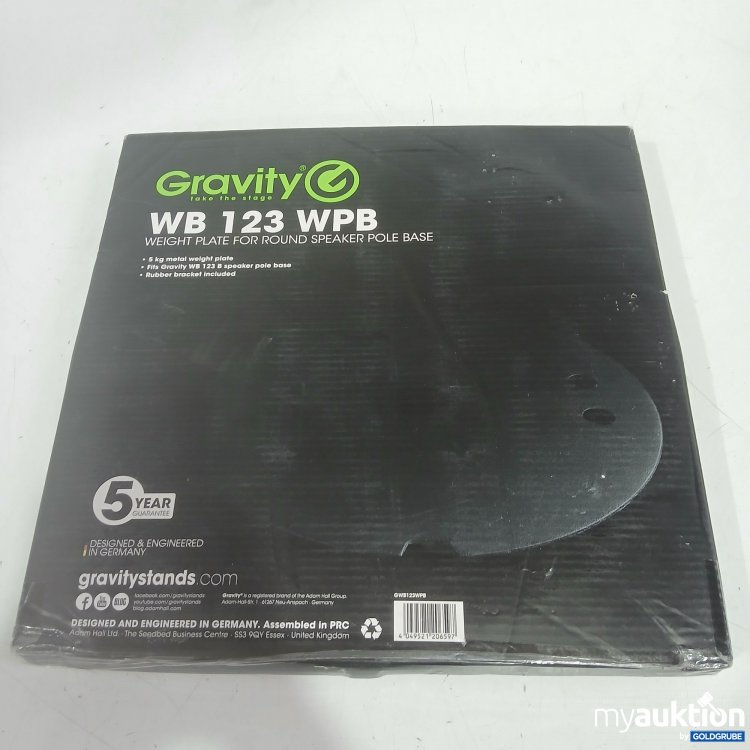 Artikel Nr. 996271: Gravity Weight Plate for Round Speaker Pole Base WB123WPB 