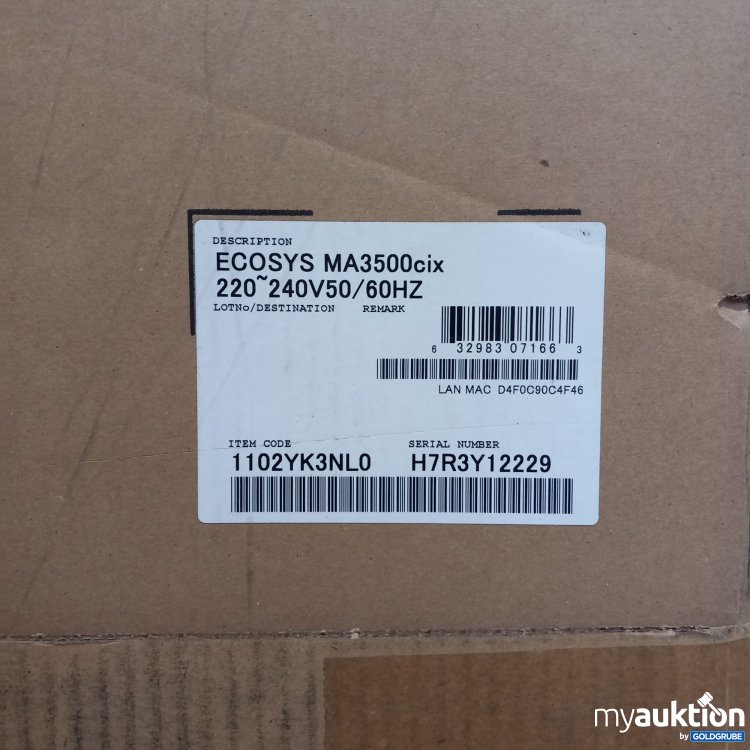 Artikel Nr. 440273 Artikel Nr. 440273: Kyocera Ecosys MA3500cix, 220~240V, 50/60 Hz