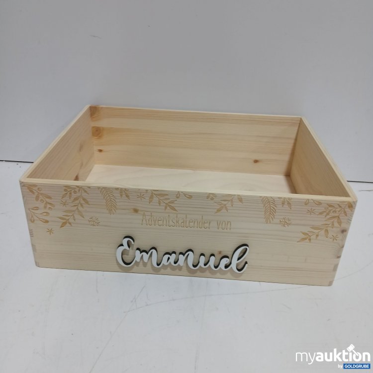 Artikel Nr. 952273: Hellomini Holzkiste "Adventskalender von Emanuel" ca 12×30×40 cm 