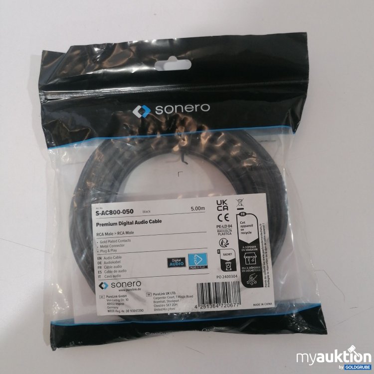 Artikel Nr. 522274: Sonero Premium Digital Audio Cable  5m S-AC800-050