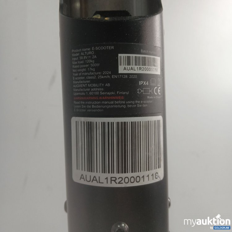 Artikel Nr. 986274 Artikel Nr. 986274: Augment E-Scooter AUAL1R20001118 ohne Lenker