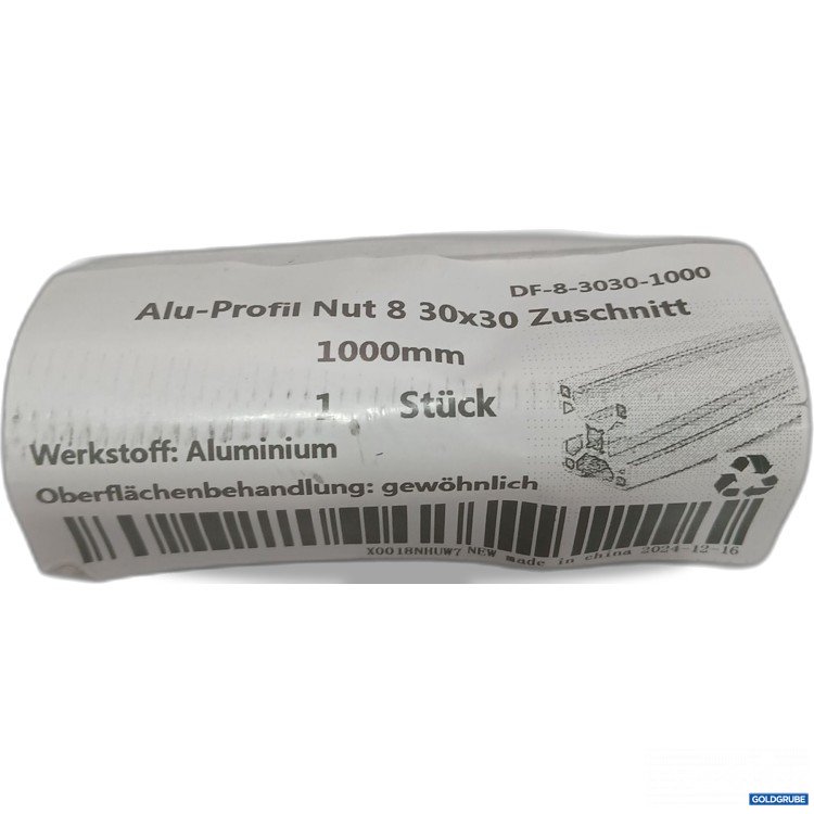 Artikel Nr. 883275 Artikel Nr. 883275: Alu-Profi Nut 8 30x30 Zuschnitt 1000mm