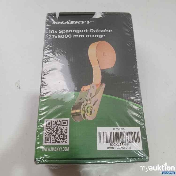 Artikel Nr. 977275: Haskyy 10x Spanngurt Ratsche 27x5000mm Orange 5m 