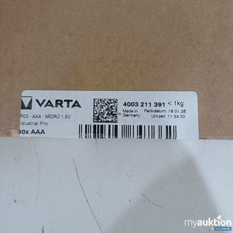 Artikel Nr. 467276 Artikel Nr. 467276: Varta Industrial Pro AAA Micro 1,5V, 40 Stk.