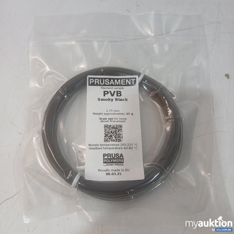 Artikel Nr. 469276 Artikel Nr. 469276: Prusament PVB Filament Sample Smoky Black 25 g 1,75 mm