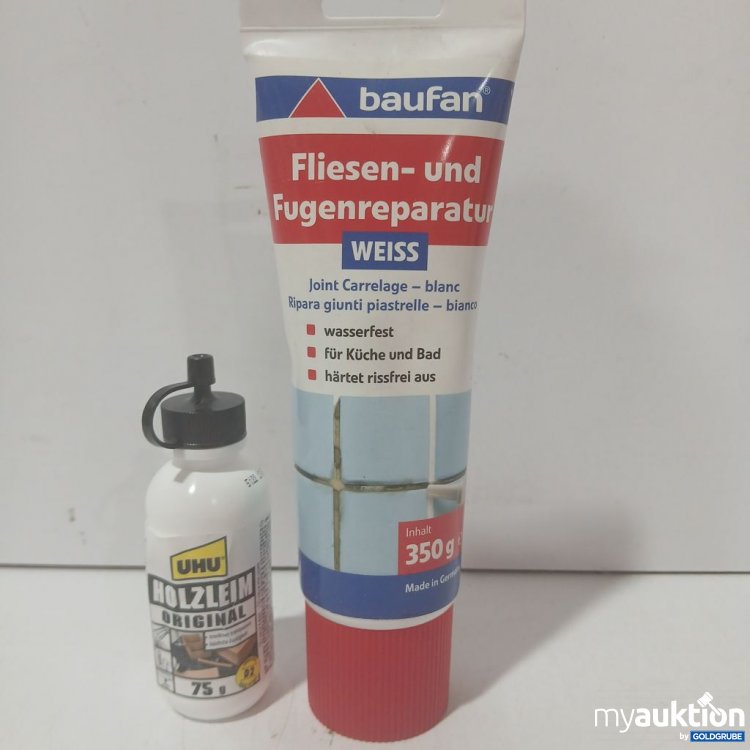 Artikel Nr. 933276: baufan Fliesen- und Fugenreparatur Weiß 350g und Uhu Holzleim