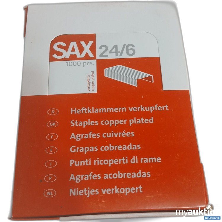 Artikel Nr. 986276 Artikel Nr. 986276: SAX 24/6 Heftklammern verkupfert 1000Stk