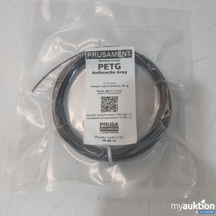 Artikel Nr. 469277 Artikel Nr. 469277: PRUSAMENT PETG Filamentprobe Anthracite Grey 25 g 1,75 mm