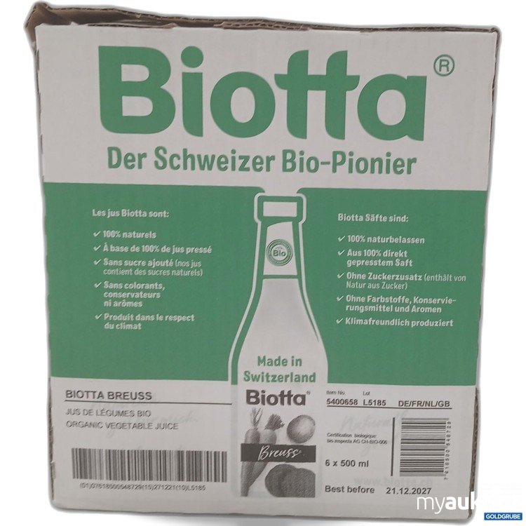Artikel Nr. 988277: Biotta Schweizer Bio Pionier 6x500ml