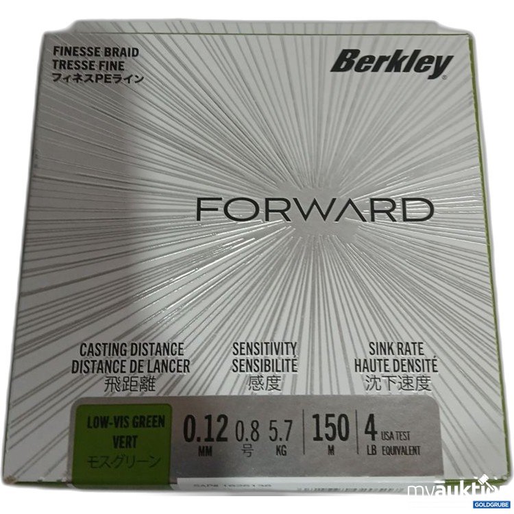 Artikel Nr. 442278: Berkley Forward Finesse Braid 0.12 mm 5,7kg 150m
