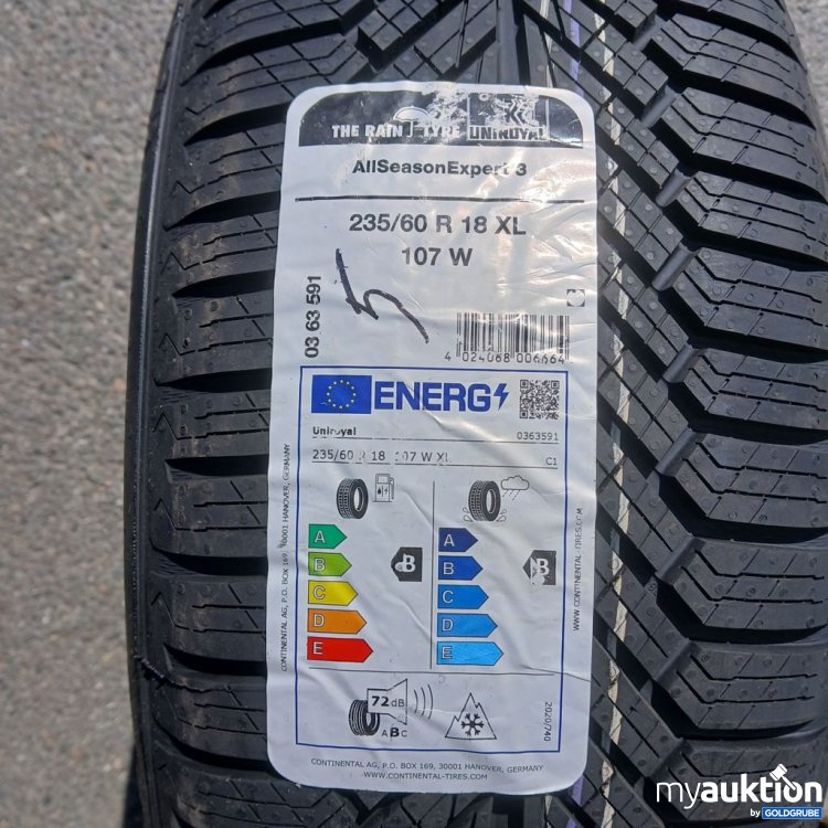 Artikel Nr. 447278 Artikel Nr. 447278: UNIROYAL AllSeasonExpert 3 235/60 R18 XL 107W