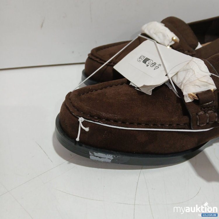 Artikel Nr. 527278 Artikel Nr. 527278: H&M Veloursleder Penny Loafer mit flacher Sohle gebrauchsspuren Größe 38