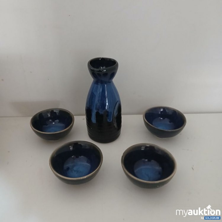 Artikel Nr. 922279: Karaffe und 4 Schalen in blauer Keramik