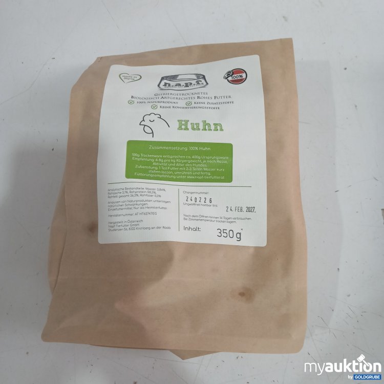 Artikel Nr. 985279: Napf gefriergetrocknetes biologisch artgerechtes roher Futter Huhn 350g 