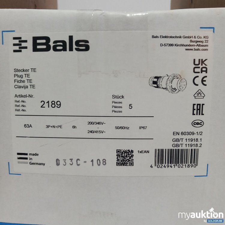 Artikel Nr. 440280 Artikel Nr. 440280: Bals Stecker TE, 2189