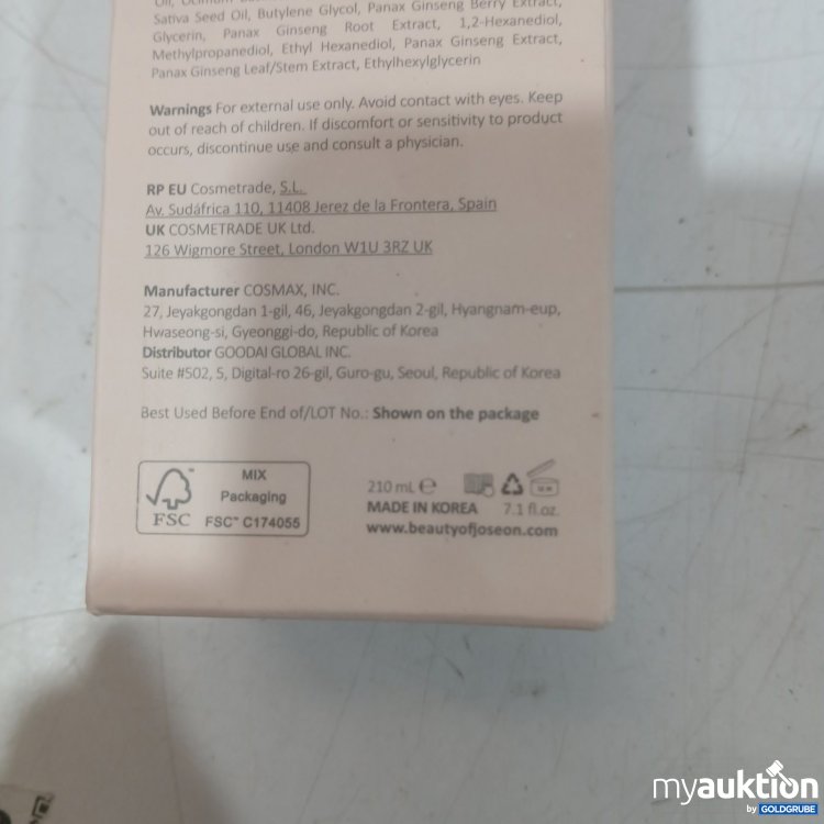Artikel Nr. 466280: Beauty of Joseon Ginseng Cleansing Oil 210 ml