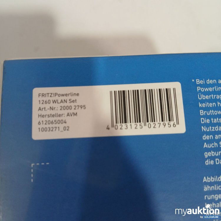 Artikel Nr. 827280 Artikel Nr. 827280: Fritz! Powerline 1260 WLAN Set