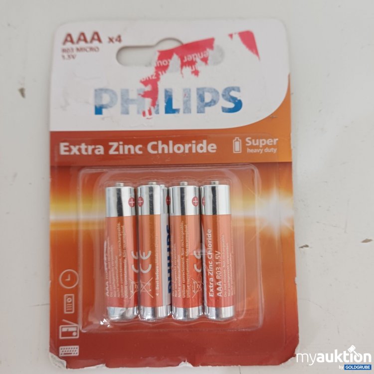 Artikel Nr. 467281 Artikel Nr. 467281: Philips AAA Extra Zinc Chloride Batterien 1,5 V, 4Stk.