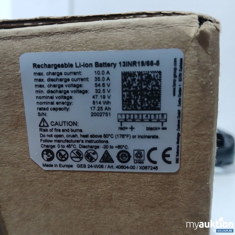 Artikel Nr. 813281 Artikel Nr. 813281: Recharcable Li-ion Battery 13INR-19/66-5