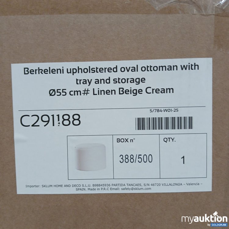 Artikel Nr. 892282: Sklum Berkleni upholstwred oval ottoman with tray and storage 55cm 