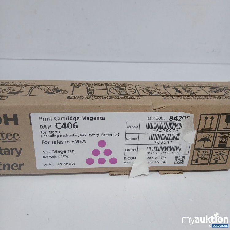 Artikel Nr. 964282 Artikel Nr. 964282: Ricoh Print Cartridge Magenta MP C406 117g