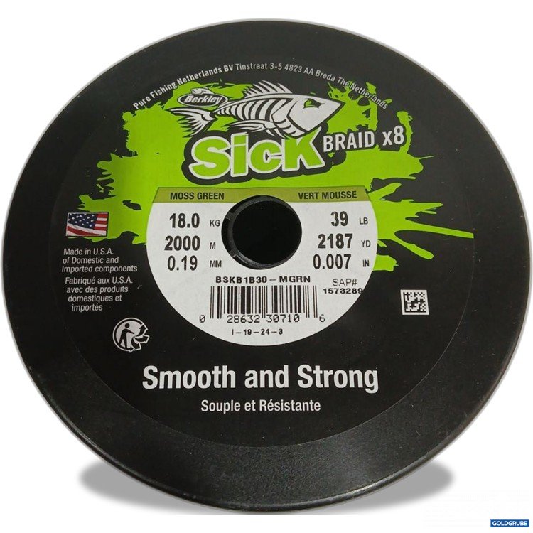 Artikel Nr. 442284: Sick Braid x8 Moss Green 2000 m 18kg 0,19mm