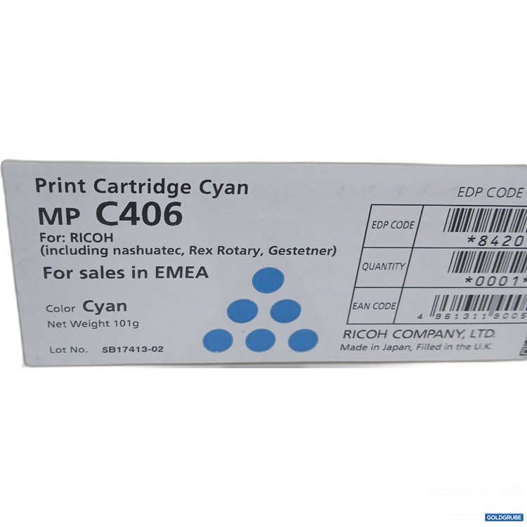 Artikel Nr. 964284: Ricoh Print Cartridge Cyan MP C406 101g 