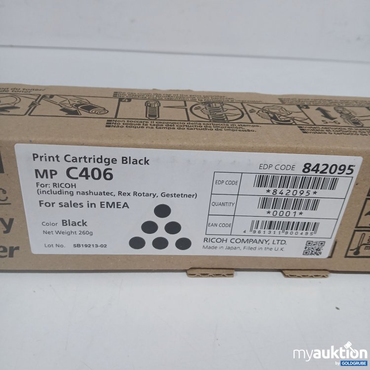Artikel Nr. 964285: Ricoh Print Cartridge Black MP C406 260g 