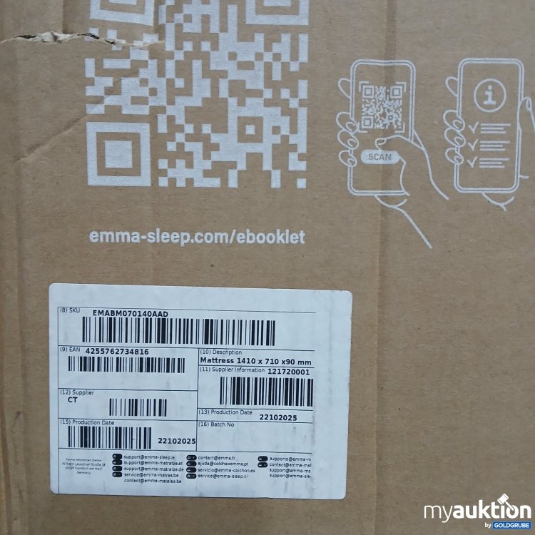 Artikel Nr. 527286: Emma Mattress 1410x710x90 mm