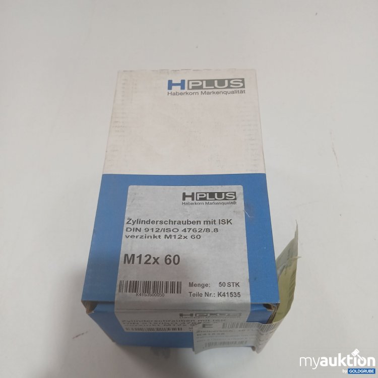 Artikel Nr. 902286: HPlus Zylinderschrauben mit ISK DIN 912/ISO 4762/8.8 verzinkt M12x60 50 Stück 