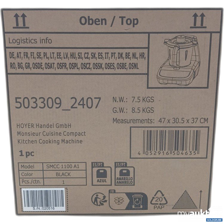 Artikel Nr. 983286: Hoyer Kitchen Cooking Machine SMCC 1100 A1 