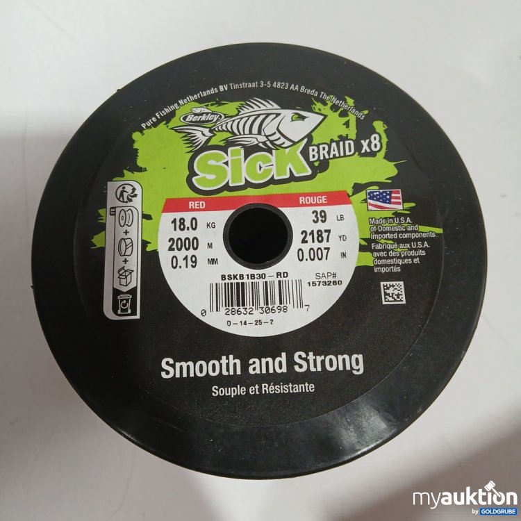 Artikel Nr. 442287: Berkley Sick Braid x8 Smooth and Strong Braid 18kg 2000m 0,19mm red