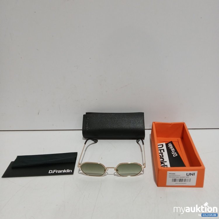 Artikel Nr. 527287: D.Franklin sechseckige Sonnenbrille  Hex Legacy Gold mit Etui goldfarben grün
Art.Nr DFSU906004-KHAK