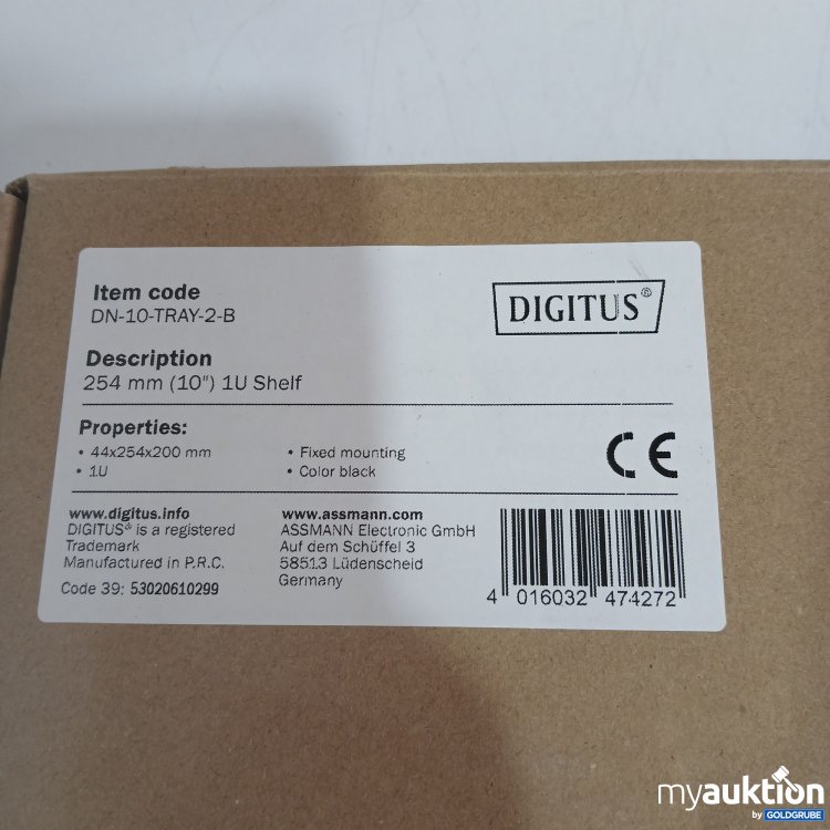 Artikel Nr. 858287 Artikel Nr. 858287: Digitus DN-10-TRAY-2-B 254mm