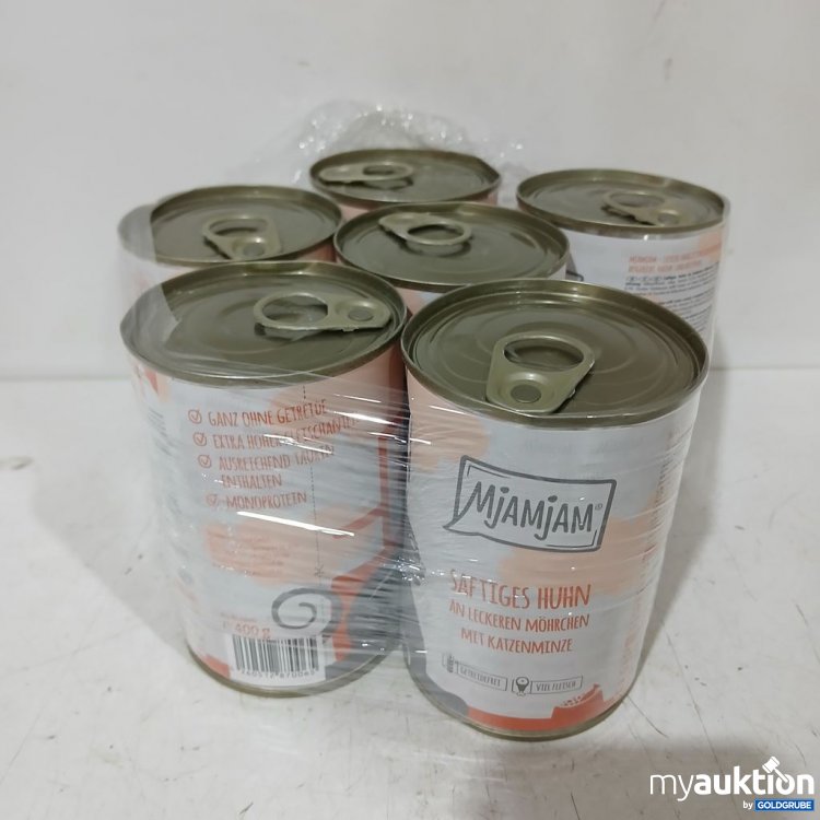 Artikel Nr. 978287: Mjamjam Saftiges Huhn mit Katzenminze 6x400g