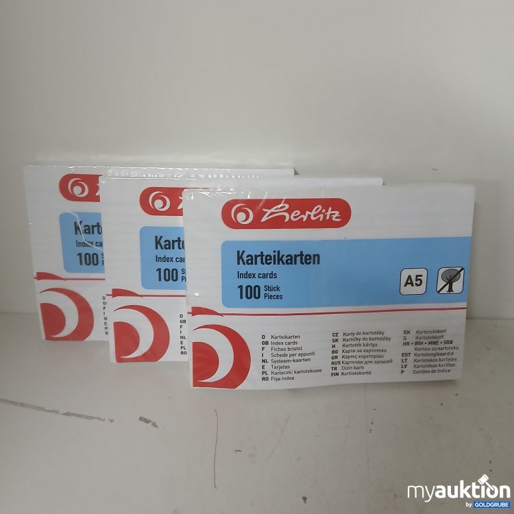 Artikel Nr. 906288 Artikel Nr. 906288: Herlitz Karteikarten A5 3er Pack x100 Stück